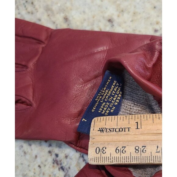 New! Brooks Brothers Womens Size M 7 Red Soft Leather 10" Gloves Cashmere Lined - Picture 12 of 16